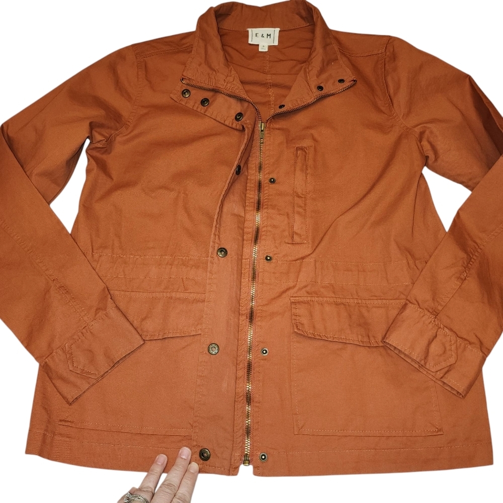 E & M Womens Burnt Orange Utility Jacket Size S - Picture 7 of 15